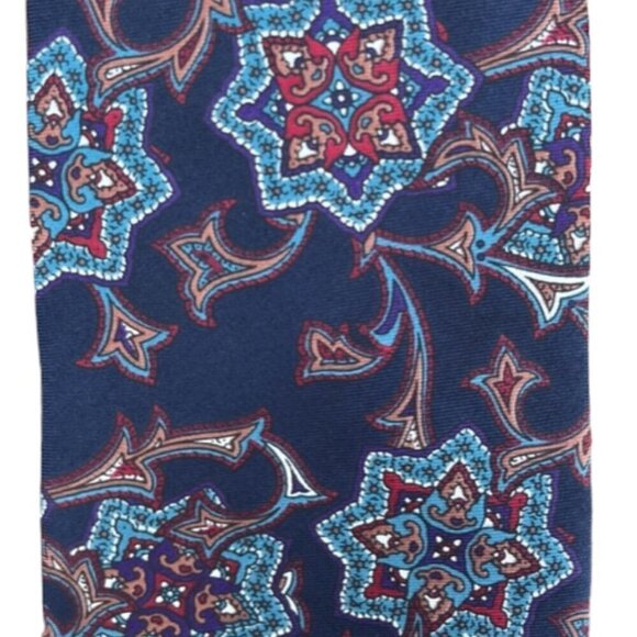 Christian Dior Monsieur Men Tie Necktie Designer Silk Navy Blue Burgundy Paisley - Picture 4 of 9